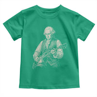 George Washington Rock Star Portrait Toddler T Shirt Funny Electric Guitar Player Founding Father Patriotic Graphic