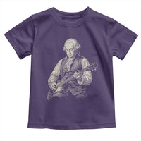 George Washington Rock Star Portrait Toddler T Shirt Funny Electric Guitar Player Founding Father Patriotic Graphic