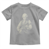 George Washington Rock Star Portrait Toddler T Shirt Funny Electric Guitar Player Founding Father Patriotic Graphic