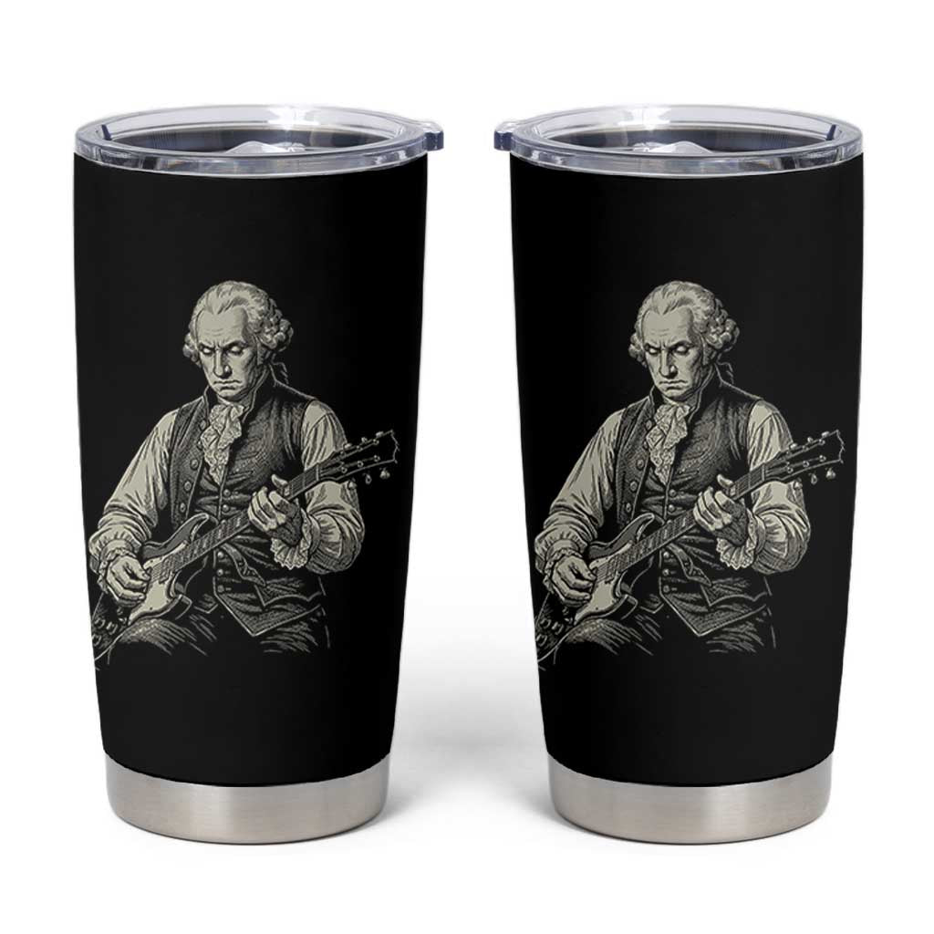 George Washington Rock Star Portrait Tumbler Cup Funny Electric Guitar Player Founding Father Patriotic Graphic