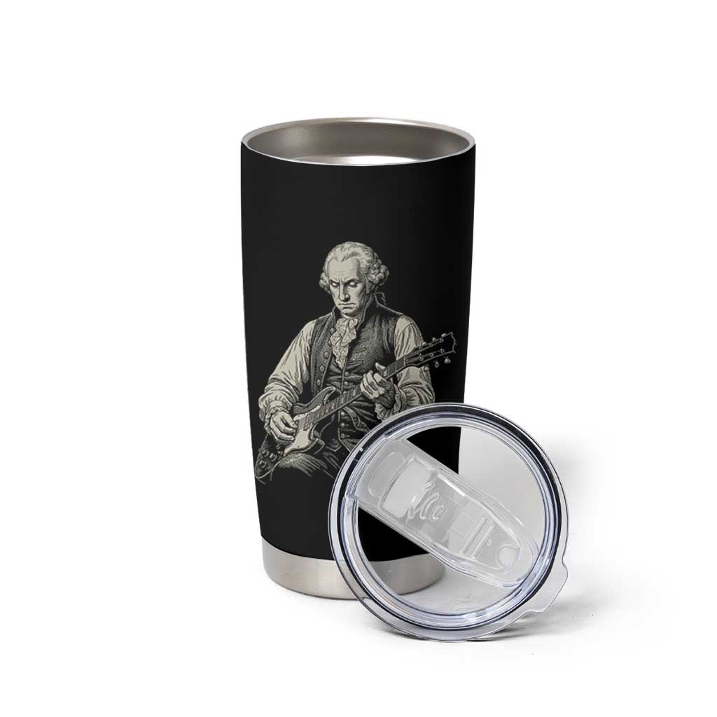 George Washington Rock Star Portrait Tumbler Cup Funny Electric Guitar Player Founding Father Patriotic Graphic