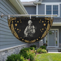 George Washington Rock Star Portrait Patriotic Fan Flag Funny Electric Guitar Player Founding Father Graphic