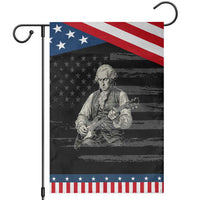 George Washington Rock Star Portrait Patriotic Garden Flag Funny Electric Guitar Player Founding Father Graphic
