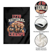 1776 National Champs Funny Founding Fathers Selfie Graphic Garden Flag George Washington and Ben Franklin Cool Sunglasses Patriotic