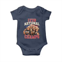 1776 National Champs Funny Founding Fathers Selfie Graphic Baby Onesie George Washington and Ben Franklin Cool Sunglasses Patriotic