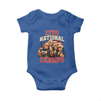 1776 National Champs Funny Founding Fathers Selfie Graphic Baby Onesie George Washington and Ben Franklin Cool Sunglasses Patriotic