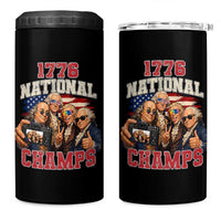 1776 National Champs Funny Founding Fathers Selfie Graphic 4 in 1 Can Cooler Tumbler George Washington and Ben Franklin Cool Sunglasses Patriotic