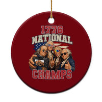 1776 National Champs Funny Founding Fathers Selfie Graphic Ceramic Ornament George Washington and Ben Franklin Cool Sunglasses Patriotic