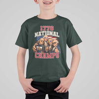1776 National Champs Funny Founding Fathers Selfie Graphic T Shirt For Kid George Washington and Ben Franklin Cool Sunglasses Patriotic