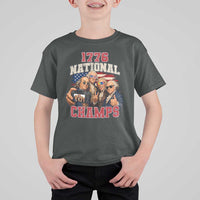1776 National Champs Funny Founding Fathers Selfie Graphic T Shirt For Kid George Washington and Ben Franklin Cool Sunglasses Patriotic