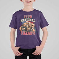 1776 National Champs Funny Founding Fathers Selfie Graphic T Shirt For Kid George Washington and Ben Franklin Cool Sunglasses Patriotic