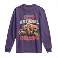 1776 National Champs Funny Founding Fathers Selfie Graphic Long Sleeve Shirt George Washington and Ben Franklin Cool Sunglasses Patriotic