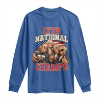 1776 National Champs Funny Founding Fathers Selfie Graphic Long Sleeve Shirt George Washington and Ben Franklin Cool Sunglasses Patriotic