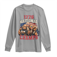 1776 National Champs Funny Founding Fathers Selfie Graphic Long Sleeve Shirt George Washington and Ben Franklin Cool Sunglasses Patriotic