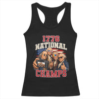1776 National Champs Funny Founding Fathers Selfie Graphic Racerback Tank Top George Washington and Ben Franklin Cool Sunglasses Patriotic