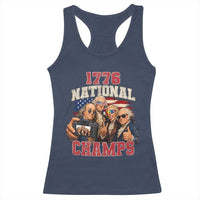 1776 National Champs Funny Founding Fathers Selfie Graphic Racerback Tank Top George Washington and Ben Franklin Cool Sunglasses Patriotic
