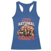 1776 National Champs Funny Founding Fathers Selfie Graphic Racerback Tank Top George Washington and Ben Franklin Cool Sunglasses Patriotic