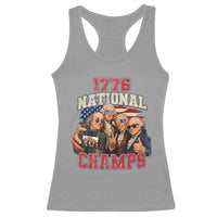 1776 National Champs Funny Founding Fathers Selfie Graphic Racerback Tank Top George Washington and Ben Franklin Cool Sunglasses Patriotic