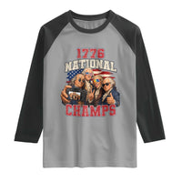 1776 National Champs Funny Founding Fathers Selfie Graphic Raglan Shirt George Washington and Ben Franklin Cool Sunglasses Patriotic