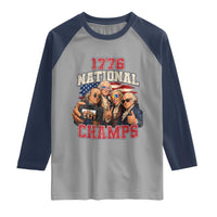 1776 National Champs Funny Founding Fathers Selfie Graphic Raglan Shirt George Washington and Ben Franklin Cool Sunglasses Patriotic