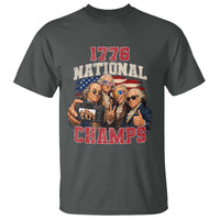 1776 National Champs Funny Founding Fathers Selfie Graphic T Shirt George Washington and Ben Franklin Cool Sunglasses Patriotic
