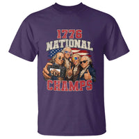 1776 National Champs Funny Founding Fathers Selfie Graphic T Shirt George Washington and Ben Franklin Cool Sunglasses Patriotic