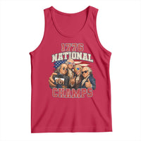 1776 National Champs Funny Founding Fathers Selfie Graphic Tank Top George Washington and Ben Franklin Cool Sunglasses Patriotic