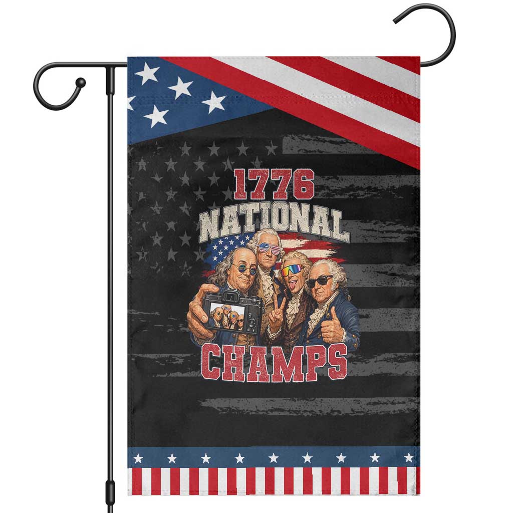 1776 National Champs Funny Founding Fathers Selfie Graphic Patriotic Garden Flag George Washington and Ben Franklin Cool Sunglasses