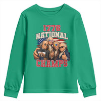 1776 National Champs Funny Founding Fathers Selfie Graphic Youth Sweatshirt George Washington and Ben Franklin Cool Sunglasses Patriotic
