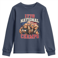 1776 National Champs Funny Founding Fathers Selfie Graphic Youth Sweatshirt George Washington and Ben Franklin Cool Sunglasses Patriotic