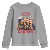 1776 National Champs Funny Founding Fathers Selfie Graphic Youth Sweatshirt George Washington and Ben Franklin Cool Sunglasses Patriotic