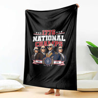1776 National Champs Est 1776 Vintage Seal Throw Blanket Funny Cool Sunglasses Presidents and Founding Fathers Sports Style Patriotic