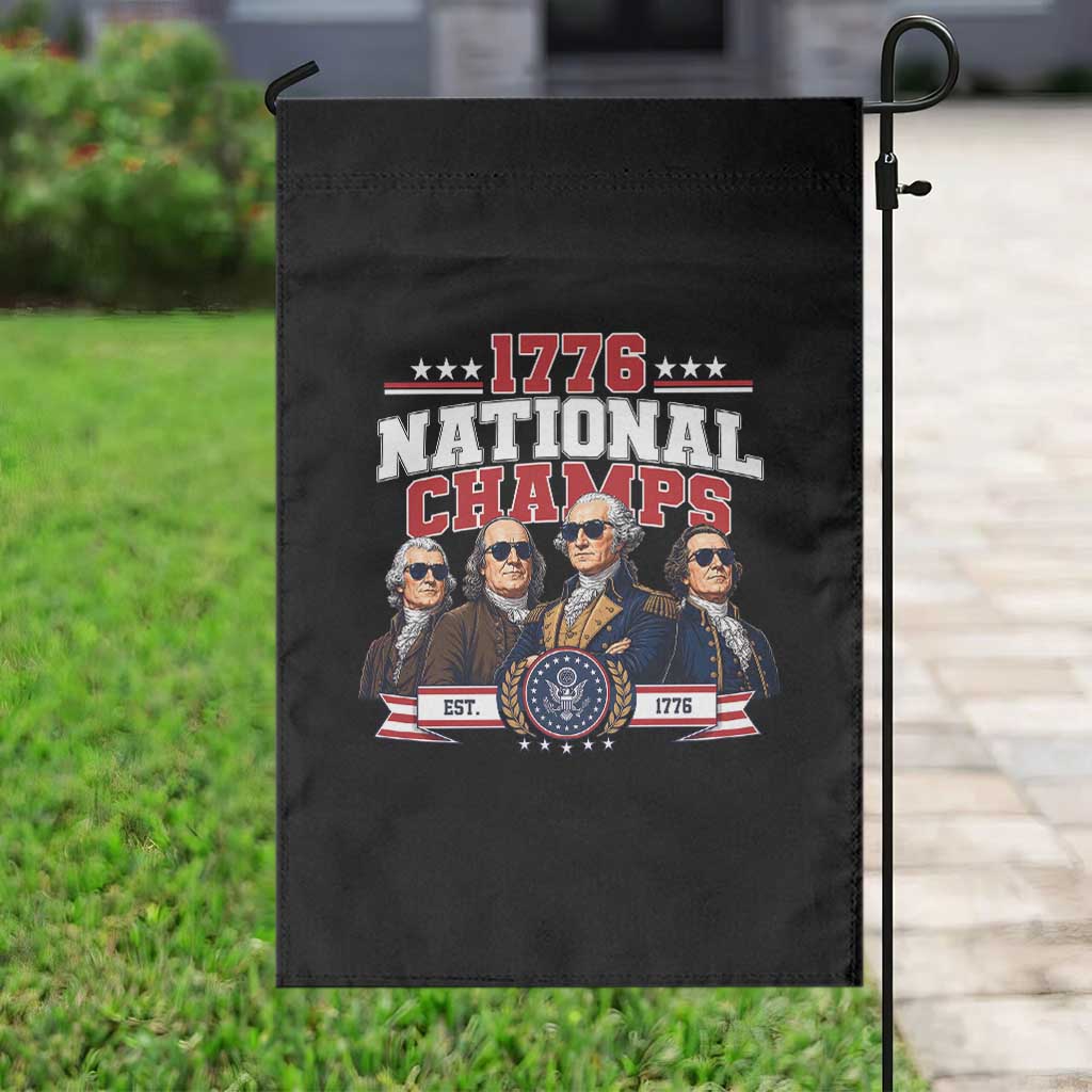 1776 National Champs Est 1776 Vintage Seal Garden Flag Funny Cool Sunglasses Presidents and Founding Fathers Sports Style Patriotic