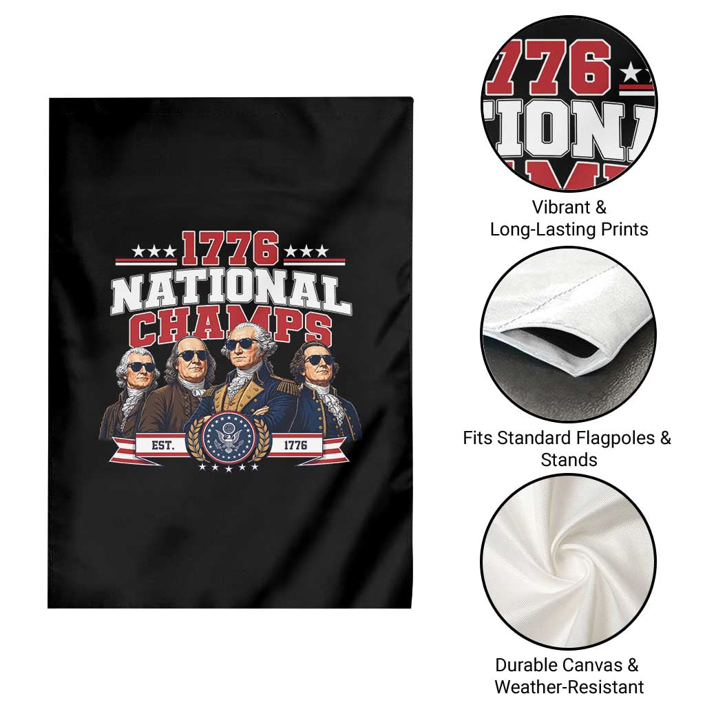 1776 National Champs Est 1776 Vintage Seal Garden Flag Funny Cool Sunglasses Presidents and Founding Fathers Sports Style Patriotic