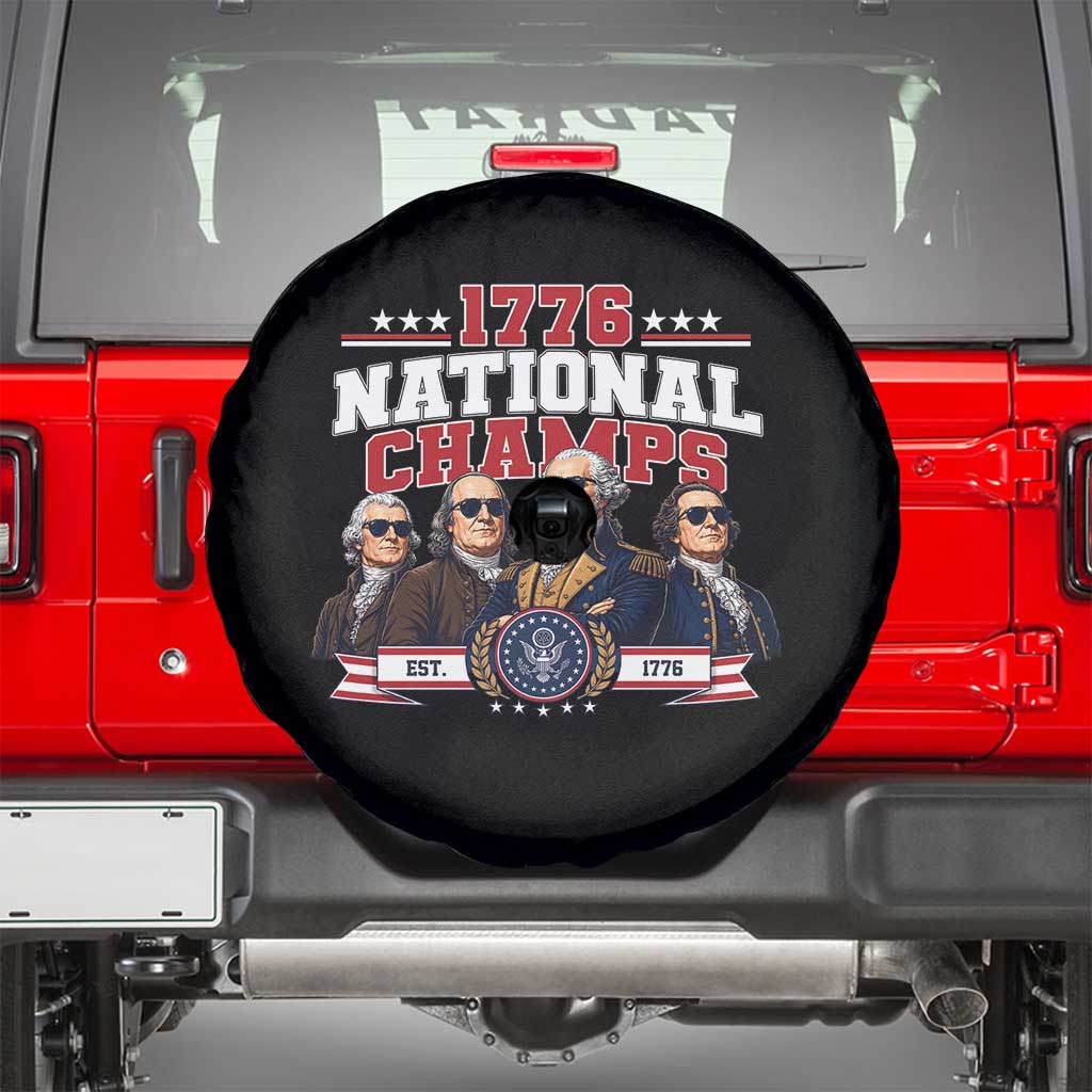 1776 National Champs Est 1776 Vintage Seal Spare Tire Cover Funny Cool Sunglasses Presidents and Founding Fathers Sports Style Patriotic