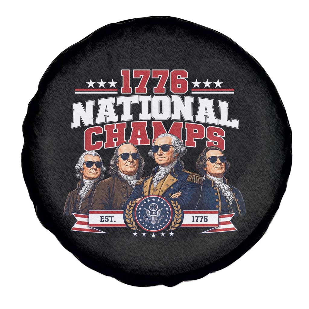 1776 National Champs Est 1776 Vintage Seal Spare Tire Cover Funny Cool Sunglasses Presidents and Founding Fathers Sports Style Patriotic
