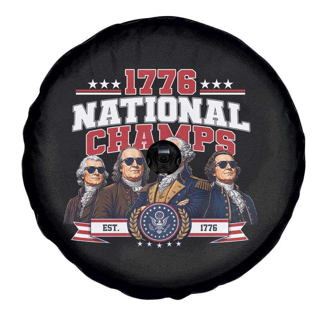 1776 National Champs Est 1776 Vintage Seal Spare Tire Cover Funny Cool Sunglasses Presidents and Founding Fathers Sports Style Patriotic