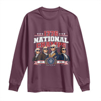 1776 National Champs Est 1776 Vintage Seal Long Sleeve Shirt Funny Cool Sunglasses Presidents and Founding Fathers Sports Style Patriotic