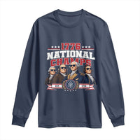 1776 National Champs Est 1776 Vintage Seal Long Sleeve Shirt Funny Cool Sunglasses Presidents and Founding Fathers Sports Style Patriotic
