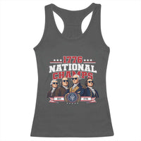 1776 National Champs Est 1776 Vintage Seal Racerback Tank Top Funny Cool Sunglasses Presidents and Founding Fathers Sports Style Patriotic