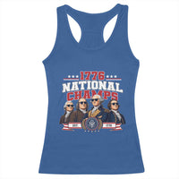 1776 National Champs Est 1776 Vintage Seal Racerback Tank Top Funny Cool Sunglasses Presidents and Founding Fathers Sports Style Patriotic