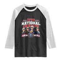 1776 National Champs Est 1776 Vintage Seal Raglan Shirt Funny Cool Sunglasses Presidents and Founding Fathers Sports Style Patriotic