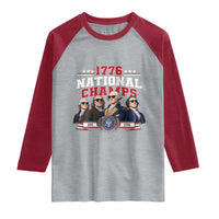 1776 National Champs Est 1776 Vintage Seal Raglan Shirt Funny Cool Sunglasses Presidents and Founding Fathers Sports Style Patriotic