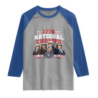 1776 National Champs Est 1776 Vintage Seal Raglan Shirt Funny Cool Sunglasses Presidents and Founding Fathers Sports Style Patriotic