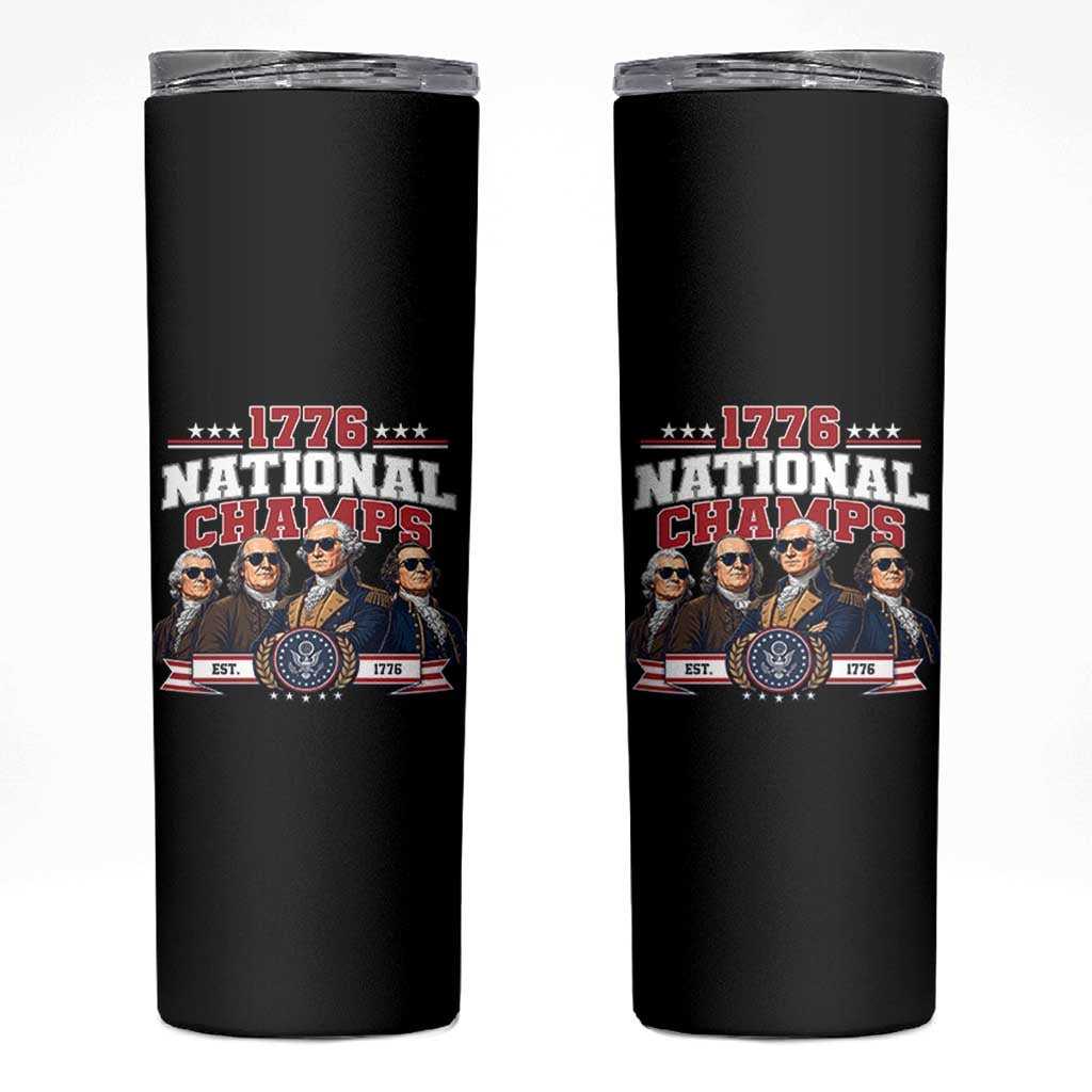 1776 National Champs Est 1776 Vintage Seal Skinny Tumbler Funny Cool Sunglasses Presidents and Founding Fathers Sports Style Patriotic