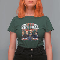 1776 National Champs Est 1776 Vintage Seal T Shirt For Women Funny Cool Sunglasses Presidents and Founding Fathers Sports Style Patriotic