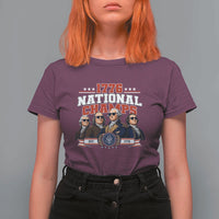 1776 National Champs Est 1776 Vintage Seal T Shirt For Women Funny Cool Sunglasses Presidents and Founding Fathers Sports Style Patriotic