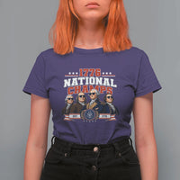 1776 National Champs Est 1776 Vintage Seal T Shirt For Women Funny Cool Sunglasses Presidents and Founding Fathers Sports Style Patriotic
