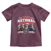 1776 National Champs Est 1776 Vintage Seal Toddler T Shirt Funny Cool Sunglasses Presidents and Founding Fathers Sports Style Patriotic