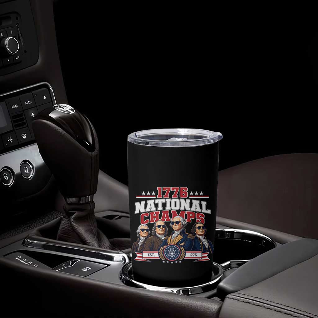 1776 National Champs Est 1776 Vintage Seal Tumbler Cup Funny Cool Sunglasses Presidents and Founding Fathers Sports Style Patriotic